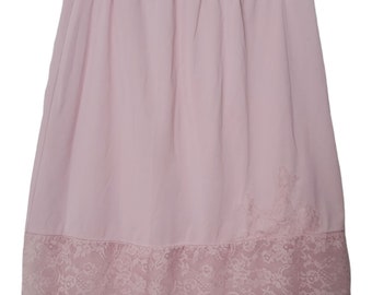 Vintage Kayser Pink Half Slip, Embroidered Lace Hem Skirt Slip Size L, Shabby Chic Vintage Lingerie