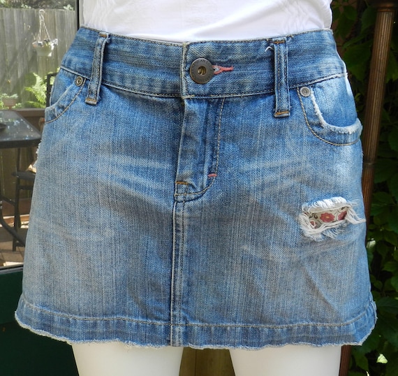 american eagle denim skirt