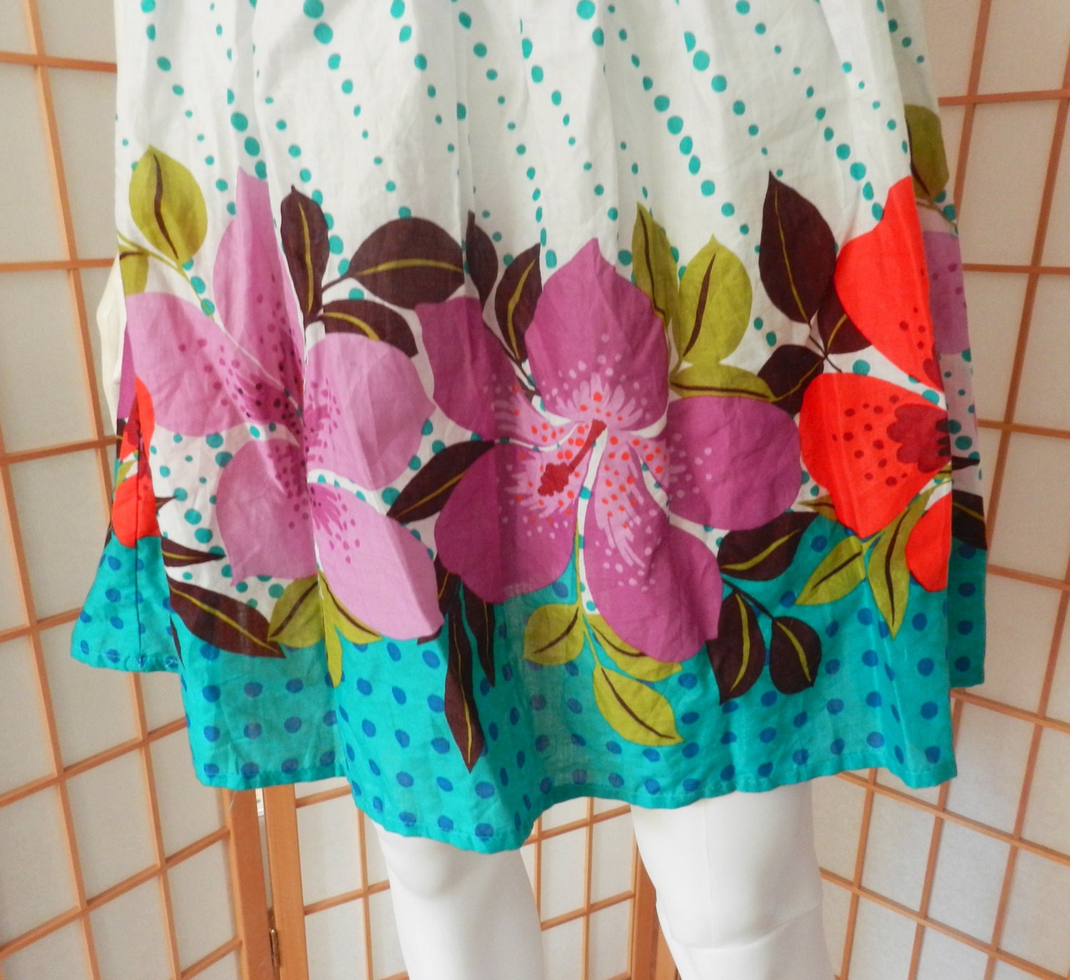 Watercolor Hibiscus Floral Hawaiian Print Women's Skirt