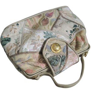 Vintage Tapestry Purse, Pastel Floral Tapestry Handbag Made in Taiwan image 4