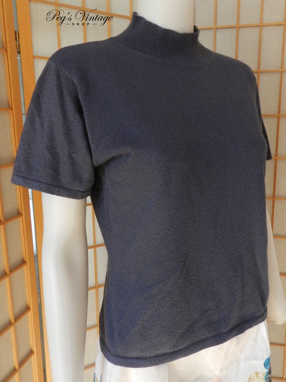 Vintage 90s Blue Short Sleeve Top / Emma James Un… - image 3