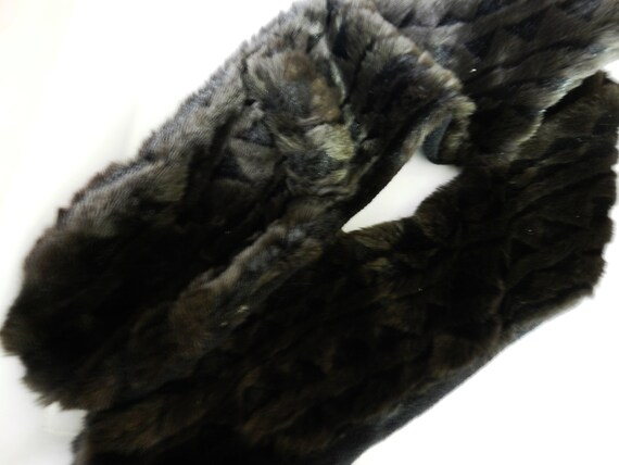 Vintage Dark Brown Faux Fur Collar, Scarf Wrap, D… - image 5