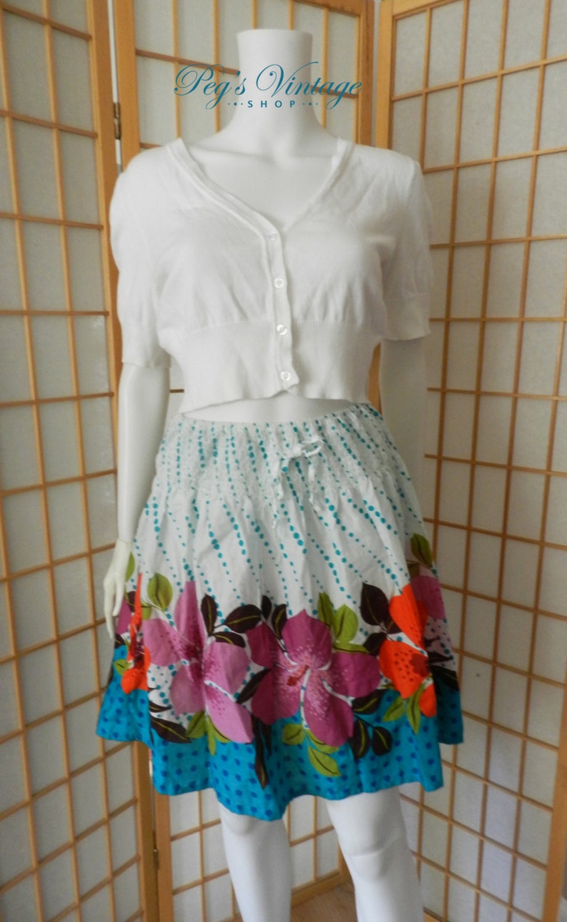 Hibiscus Blue Hawaiian Print Women's Skirt