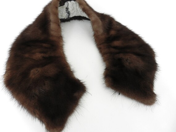 50's Brown Mink Fur Collar / Scarf Wrap / Detacha… - image 3
