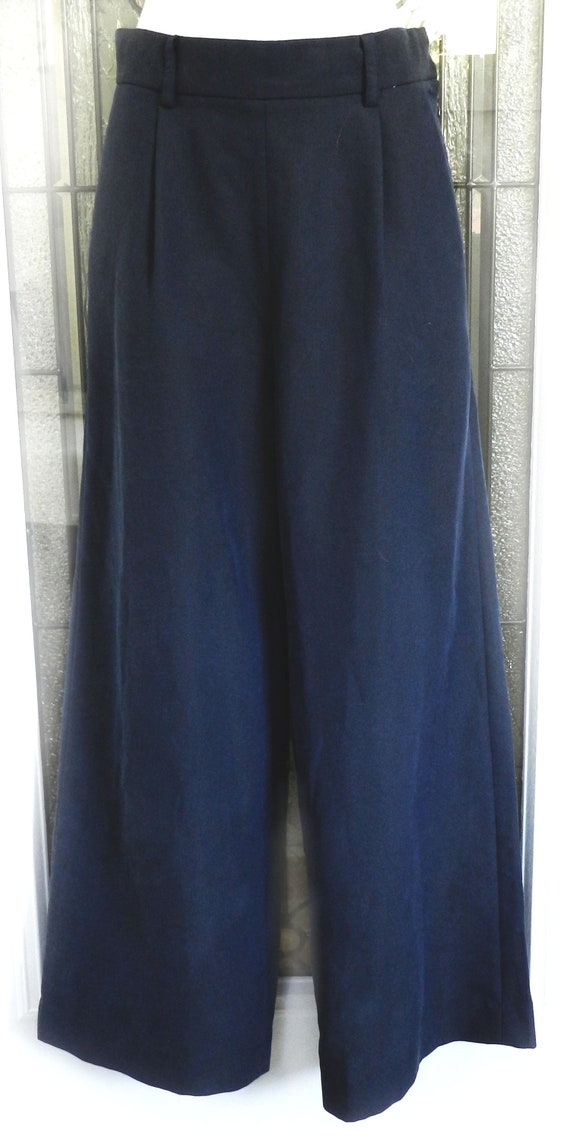 Vintage Danier Pants, Blue High Waist Wide Leg Pa… - image 1
