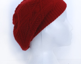 Red Knit Beret  Etsy