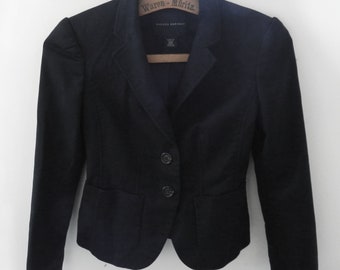 Vintage Banana Republic Black Short Blazer Jacket Petite Size XS/S