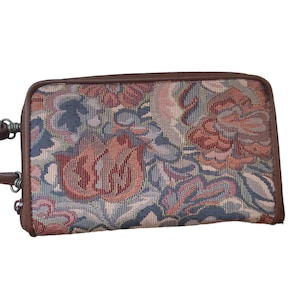Vintage Cross Body Tapestry Purse, Floral Tapestry Wallet Purse