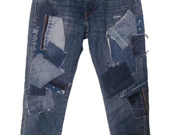 Polo Ralph Lauren Patchwork Jeans, Vintage Denim Boyfriend Jeans Tagged Size 25