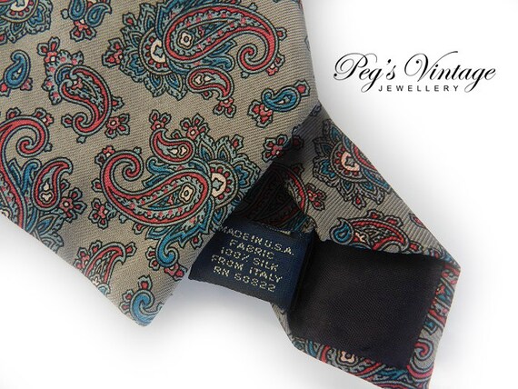 Vintage 1970s Silk Paisley Necktie, Hand Made in … - image 3