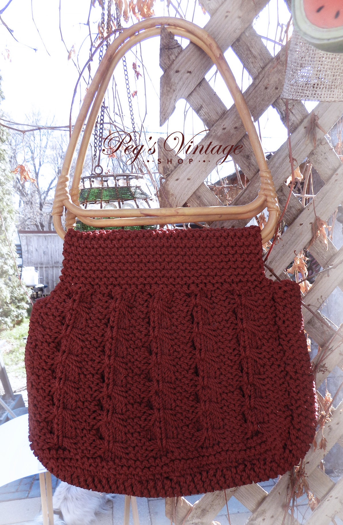 vintage knitting bolsa