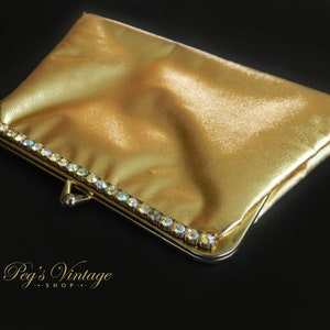 Shimmering Gold Rhinestone Purse Clutch Bag, Gold Rhinestone Evening Bag Purse,  Wedding Prom Bag