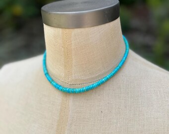 Vintage Kewa Alois Wagner Turquoise Heishi Inlay Sterling