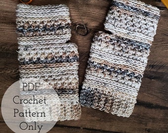 Snowy Roads Fingerless Mittens  | Crochet Pattern | Adult / One Size | Digital PDF File ONLY