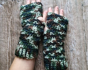 Crochet Fingerless Mittens | Geologist's Horizon Fingerless Mittens | Adult Sized Mittens