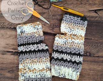 Geologist's Horizon Fingerless Mittens  | Crochet Pattern | Adult / One Size | Digital PDF File ONLY