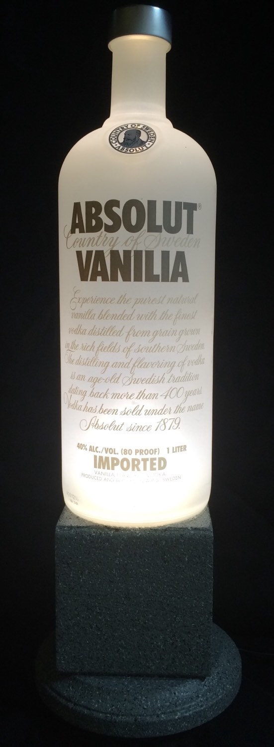 Custom Frosted Like Vodka Glass Bottle WHITE LED upcycled Etsy