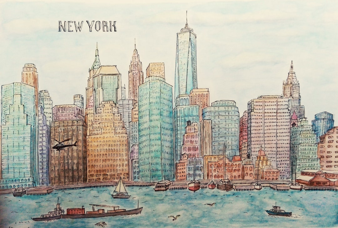 絵画⑦ ニューヨーク　New York マンハッタン　風景画　油絵　2012 il_1080xN.5620789107_t0g2.jpg