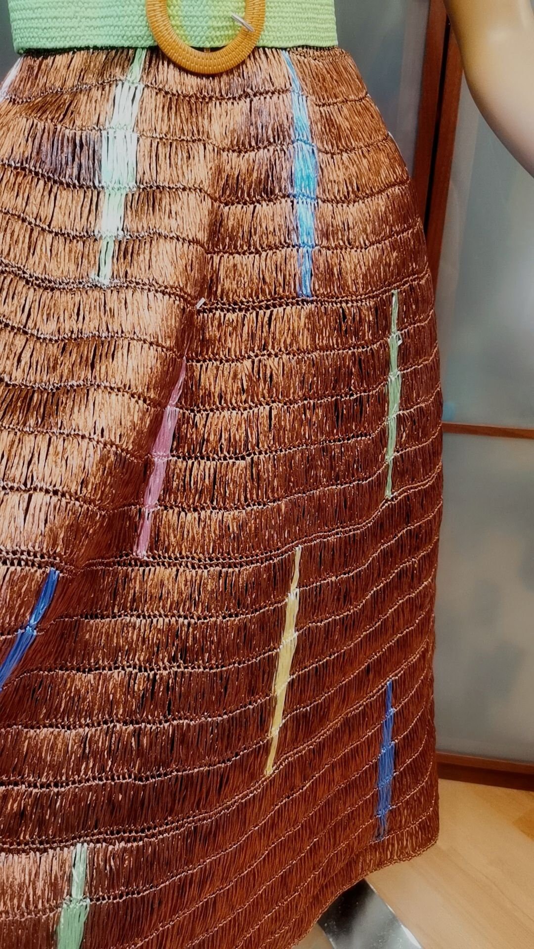 1950s 40s Raffia Skirt handmade Absolut Killer Copper Brown With ...