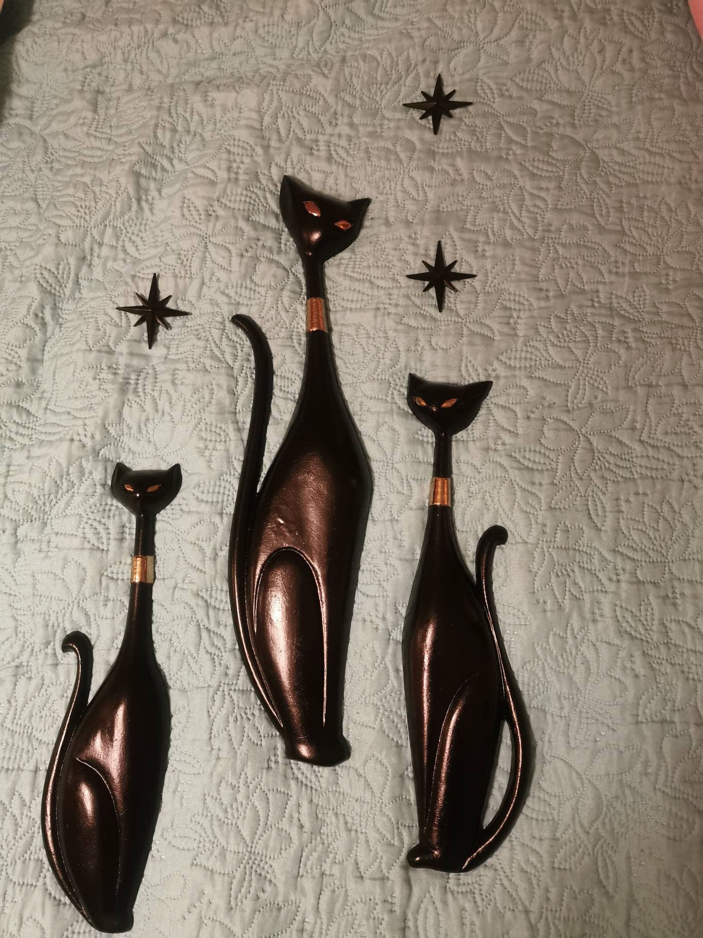 Sexton Wall Cats repro Mid Century Modern Wall Decor Black Etsy