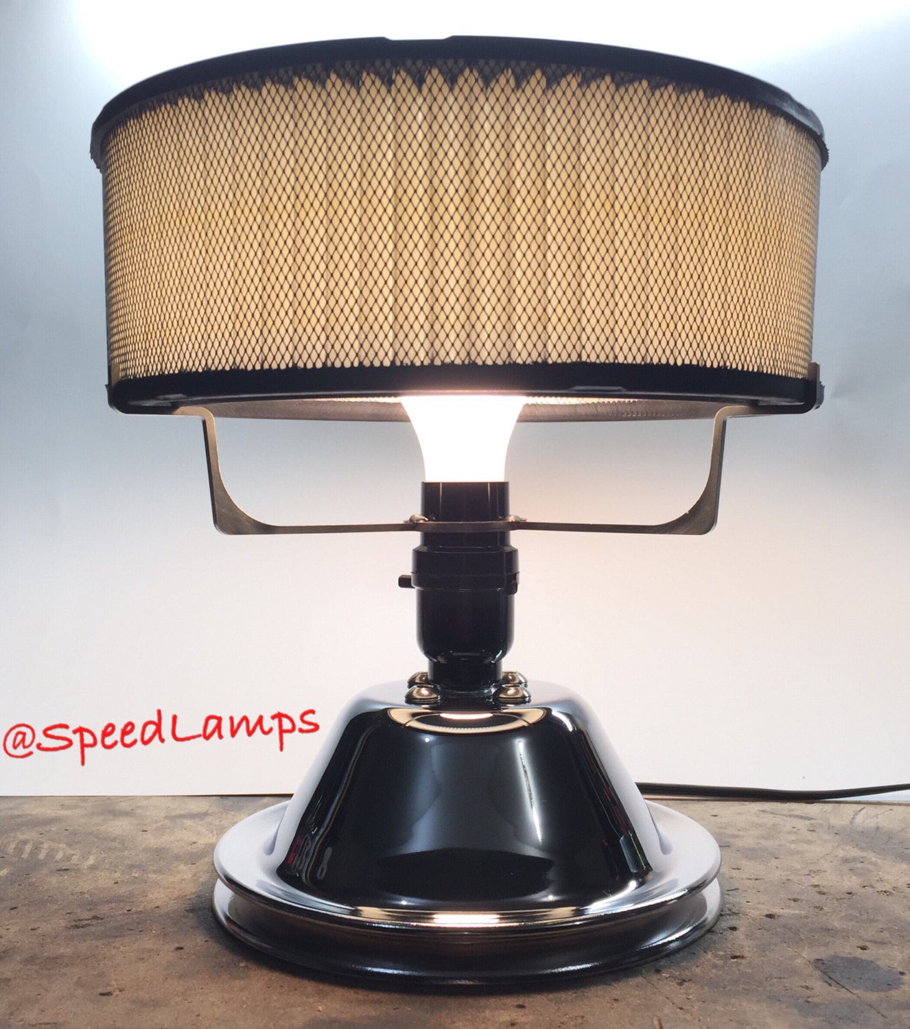 Chrome Pulley Lamp by Speed Lamps Car Parts Air Filter Mancave