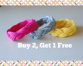 Braided Boho Jersey Fabric Cloth Bracelet