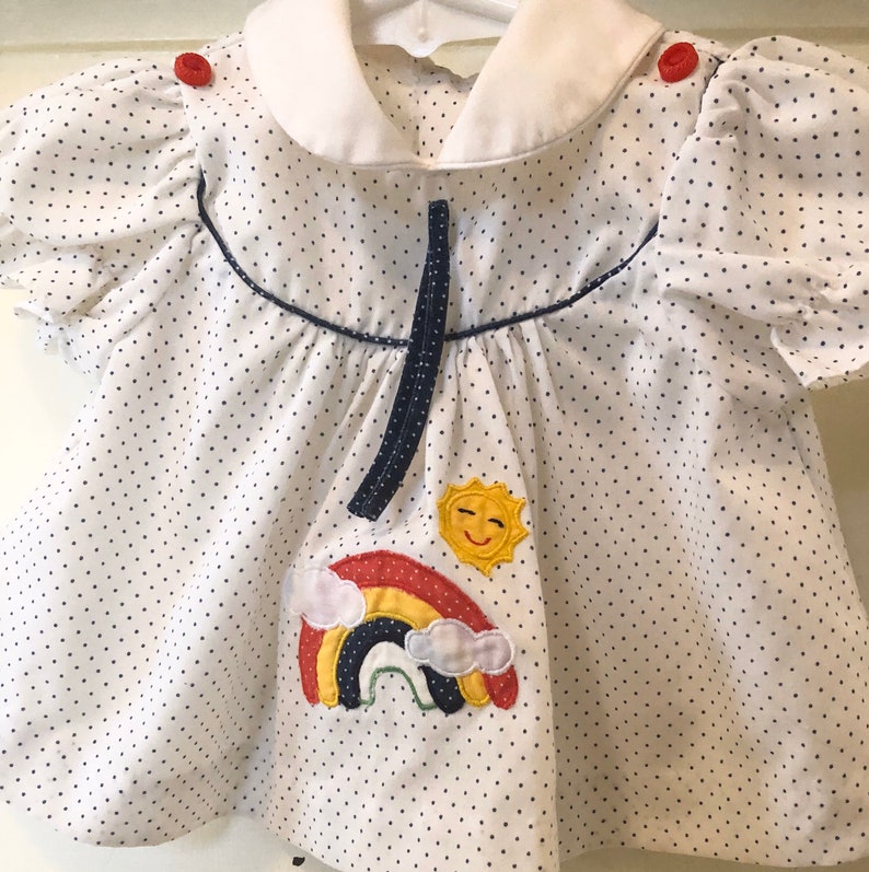 Appliqu\u00e9 1960/'s Baby Dresses LOT Of FOUR Embroidered
