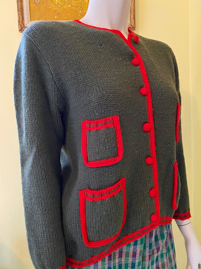 Preppy Cardigan Size XSS 100/% Wool Evan Picone SALE 1960-70/'s