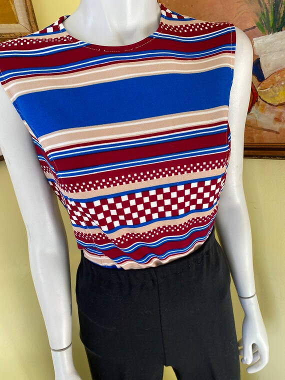 1970's, Two Tops, Bold Print, Acrylic Knit, Size … - image 8