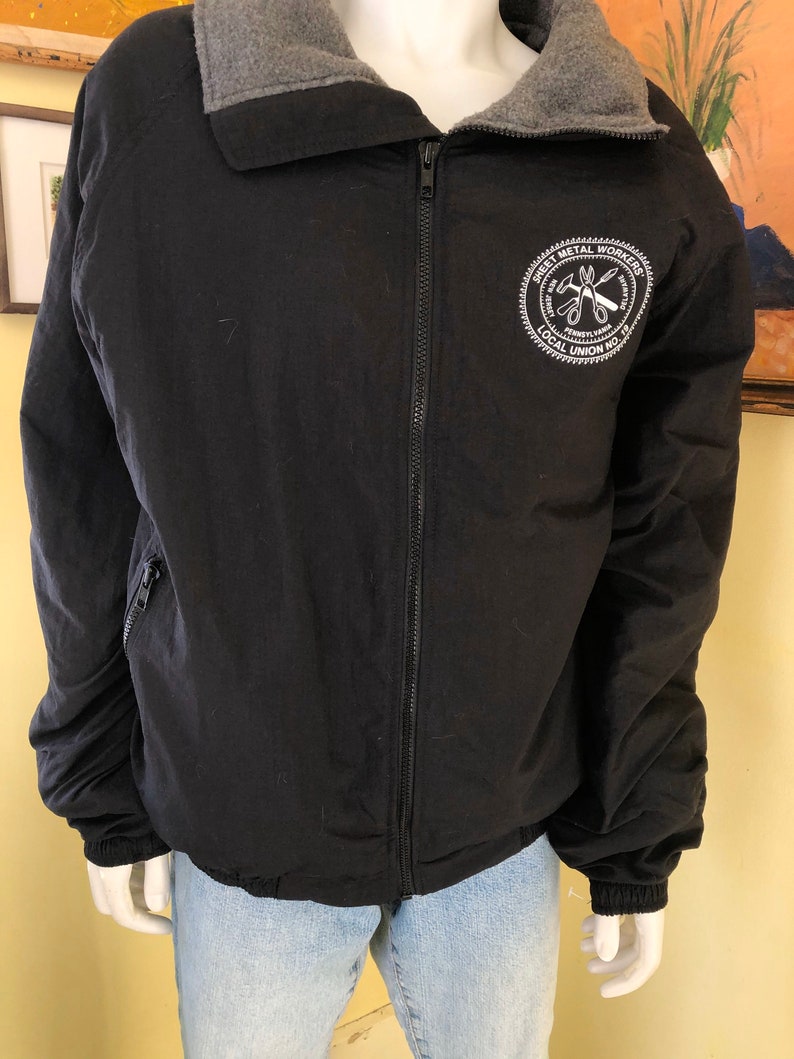 SALE Nylon Jacket Sheet Metal Workers/' Local Union No size M NJ Pennsylvania Delaware Fleece Lined 19 1990/'s