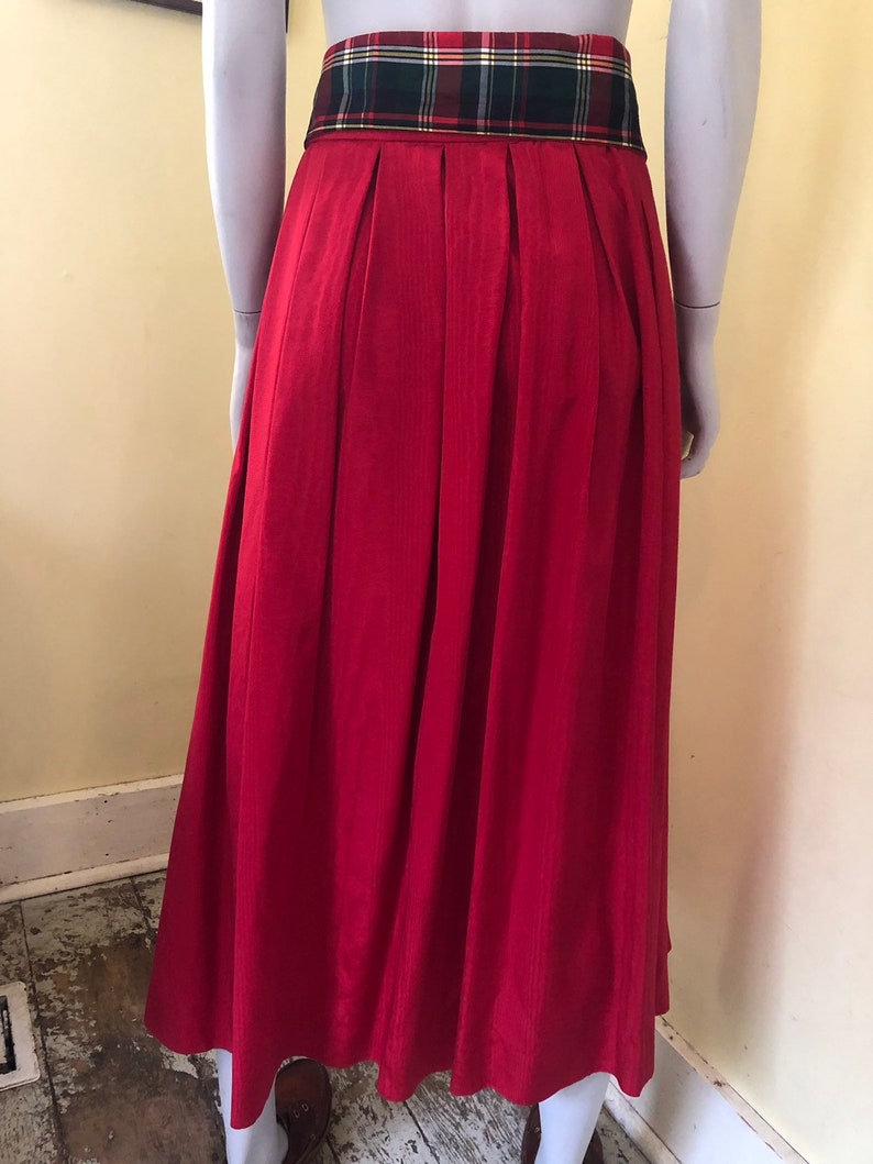 1990's Susan Bristol Red Acetate and Cotton Maxi Skirt - Etsy