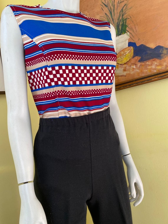 1970's, Two Tops, Bold Print, Acrylic Knit, Size … - image 5