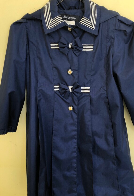 1990's, Rothschild, Navy Blue, Girl's Raincoat, size 6 Gem