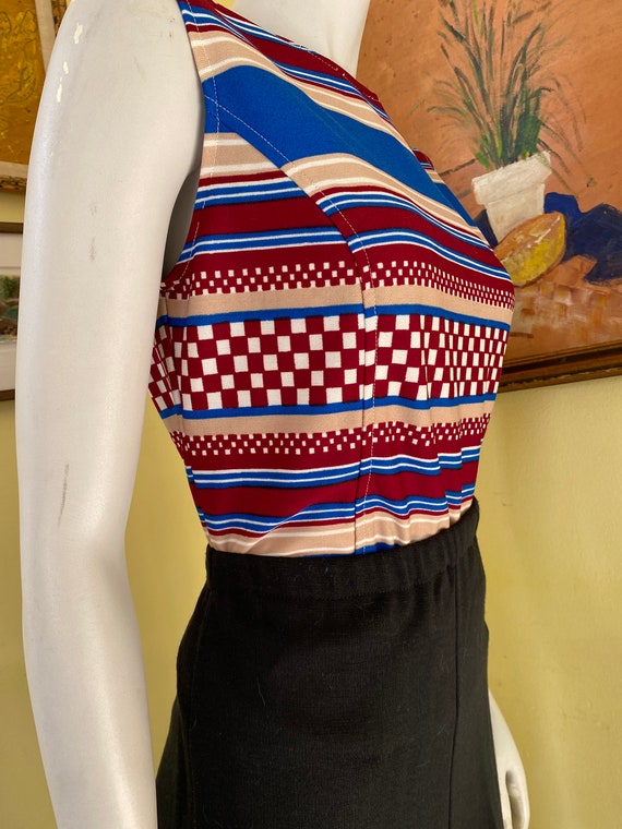 1970's, Two Tops, Bold Print, Acrylic Knit, Size … - image 2