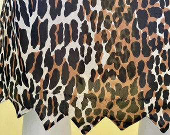 1960's, VANITY FAIR, Leopard Print, Tricot Nylon, Half Slip, Zigzag Hem, Size S