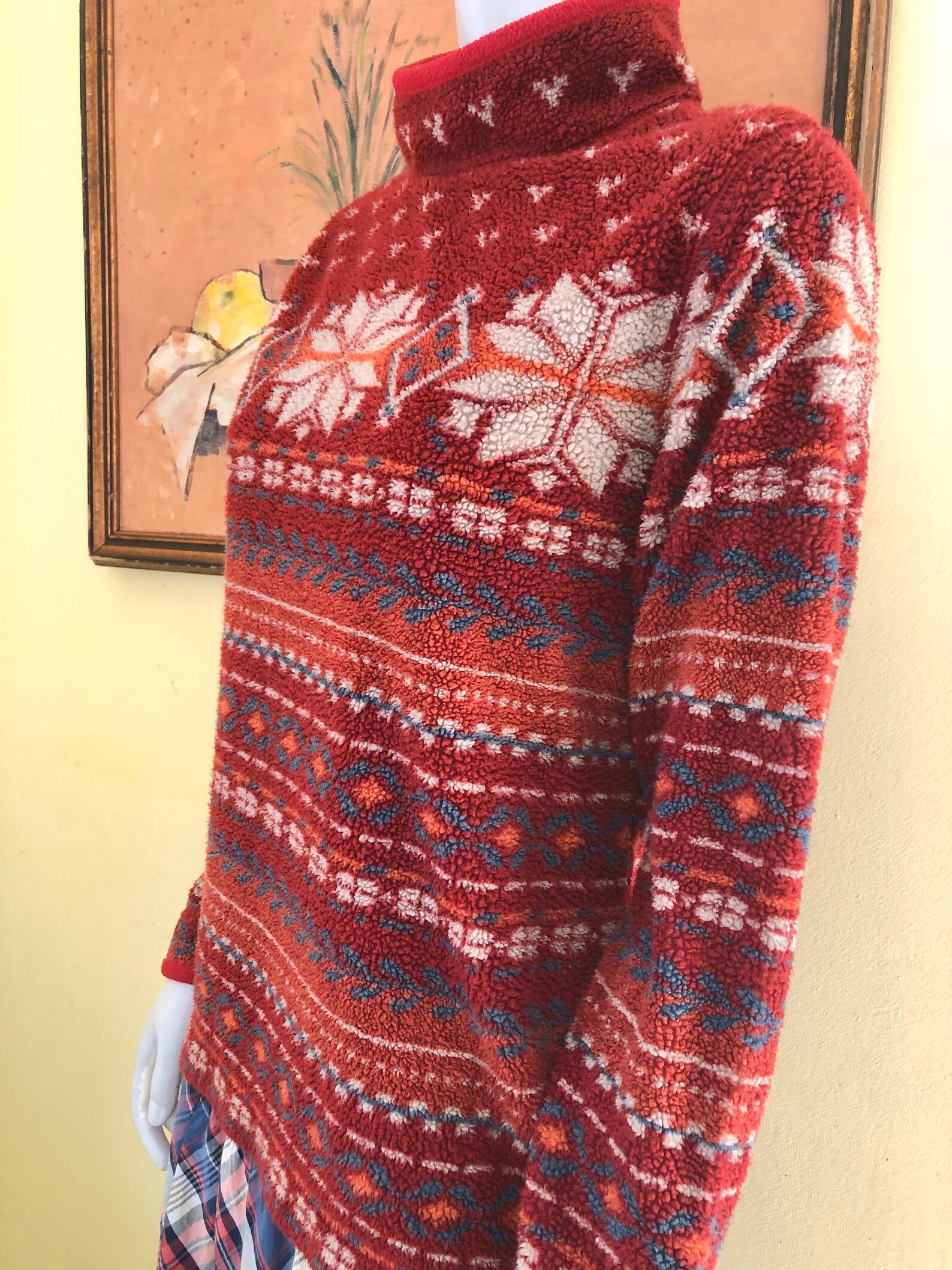 1990's L.L. BEAN Fleece Pullover Nordic Mock | Etsy