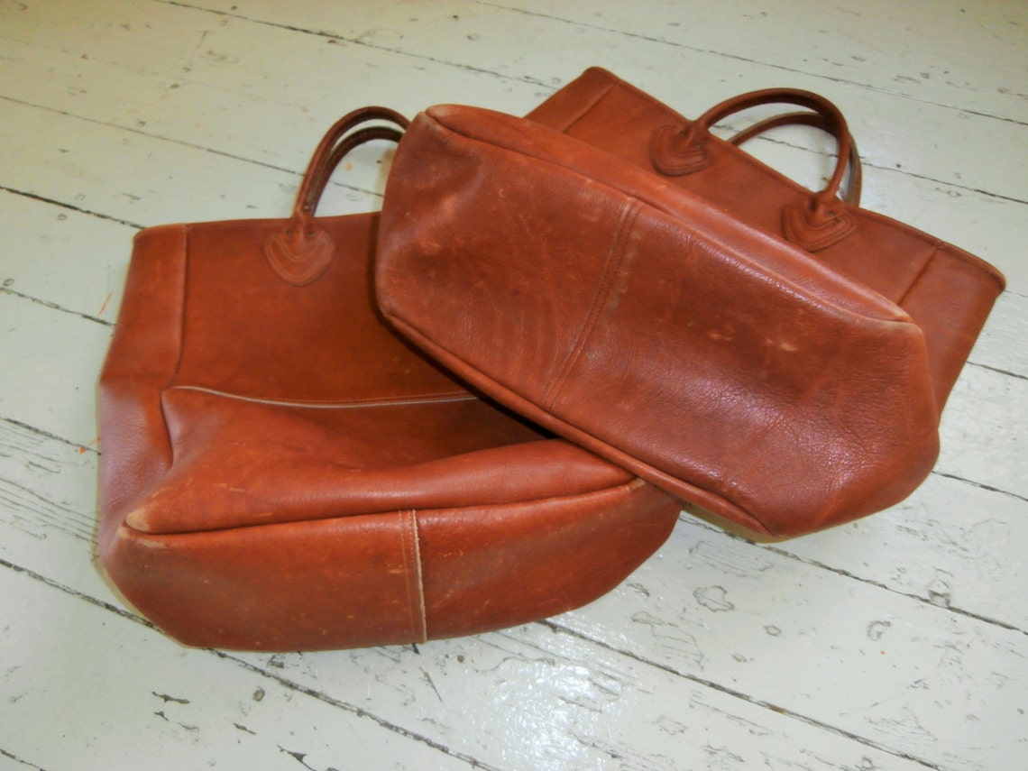 Reserved for ML L.L. Bean Tote Vintage Leather Bag Maine Etsy