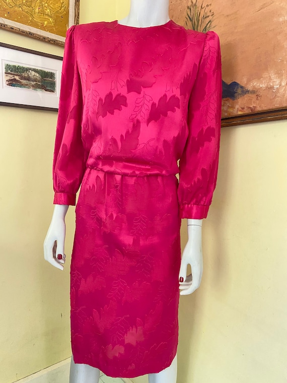 1980-90's, Hot Pink, Brocade Satin, LADY PAGE, Coc