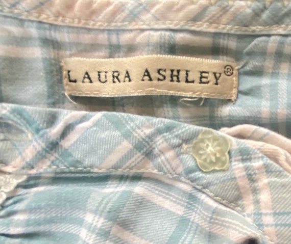 Vintage, Laura Ashley, Cotton Flannel, Plaid Nigh… - image 2