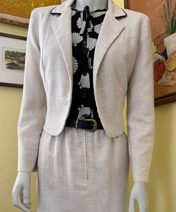 Vintage, Seashell Print, Ivory, Dress, Jacket & B… - image 1