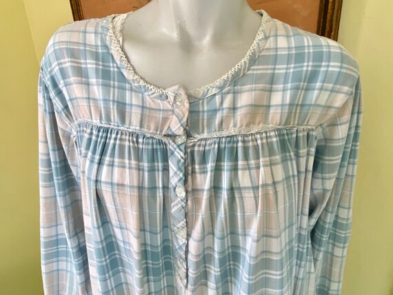 Vintage, Laura Ashley, Cotton Flannel, Plaid Nigh… - image 1