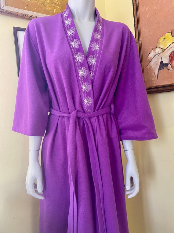 Vintage, Velour, Purple Robe, Size S/M