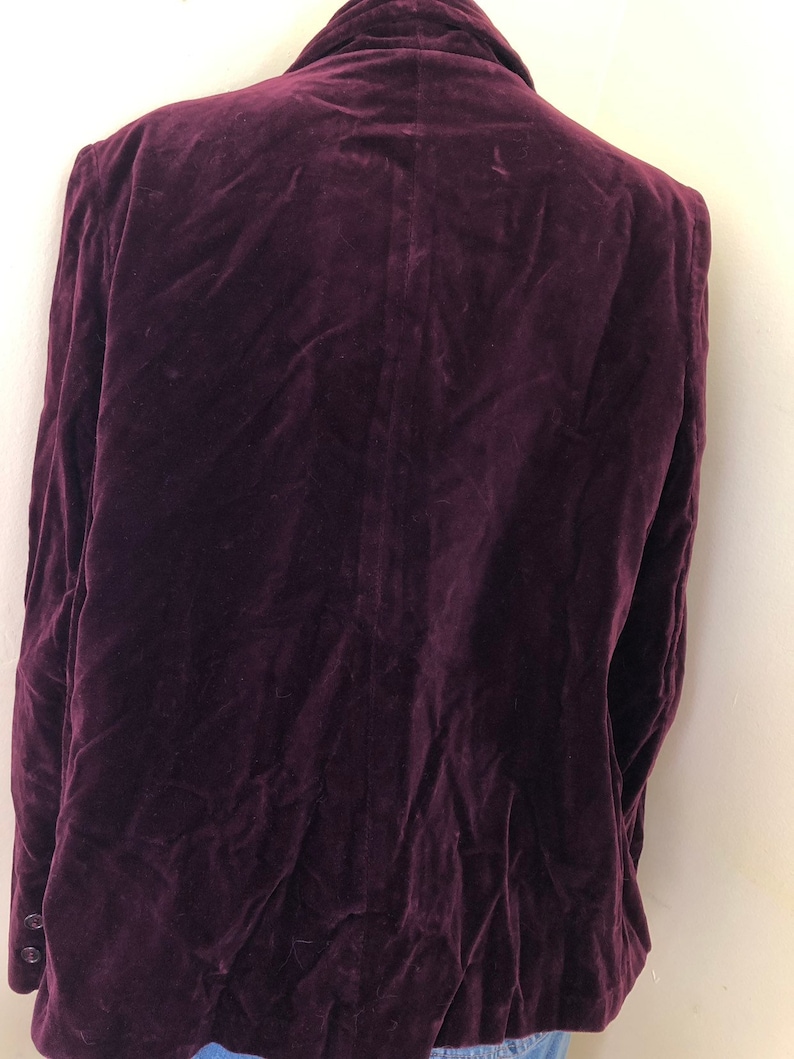 Women/'s Blazer size ml 1960-70/'s Velveteen Deep Plum