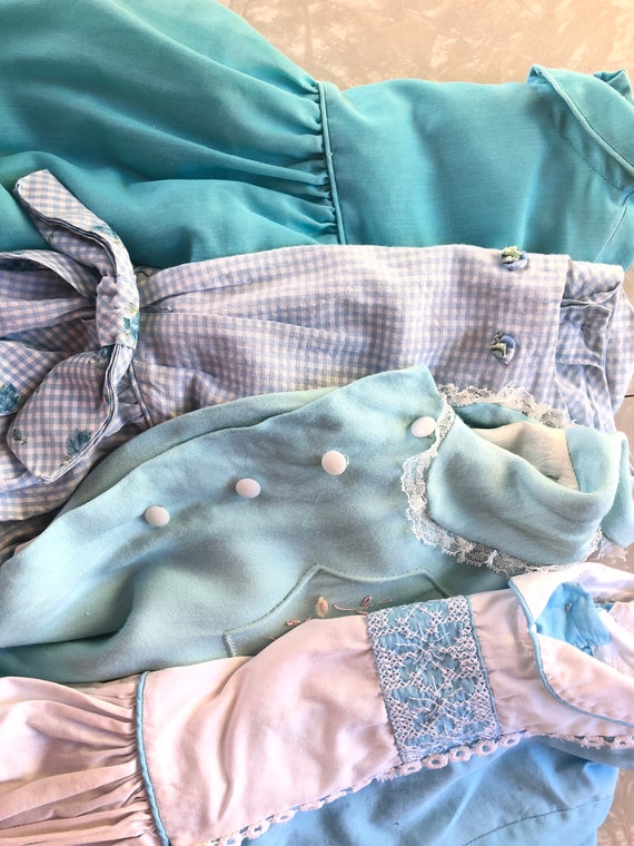 1950-1960's, Lot Of Four, Baby Blue, Dresses, Coat