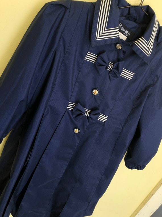 1990's, Rothschild, Navy Blue, Girl's Raincoat, size 6 Gem