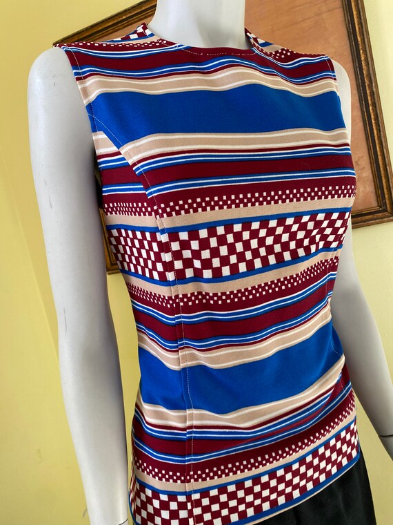 1970's, Two Tops, Bold Print, Acrylic Knit, Size … - image 7