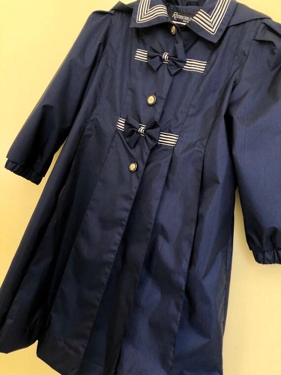 1990's, Rothschild, Navy Blue, Girl's Raincoat, size 6 Gem
