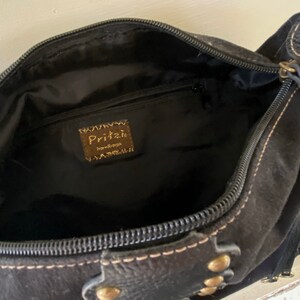 1990's, PRITZI, Black Suede, Handbag image 9