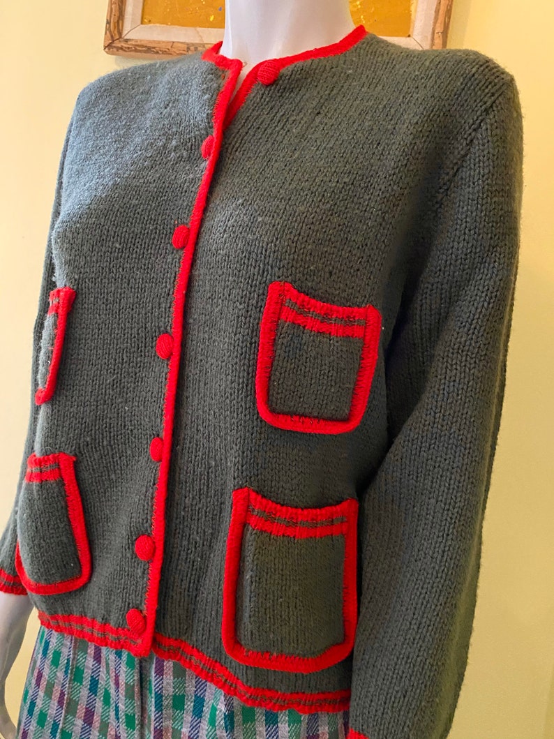 Preppy Cardigan Size XSS 100/% Wool Evan Picone SALE 1960-70/'s
