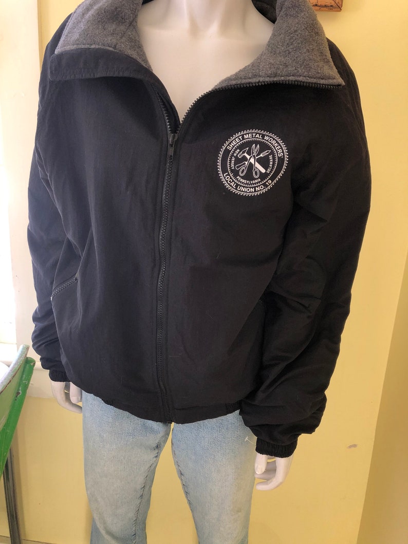 SALE Nylon Jacket Sheet Metal Workers/' Local Union No size M NJ Pennsylvania Delaware Fleece Lined 19 1990/'s